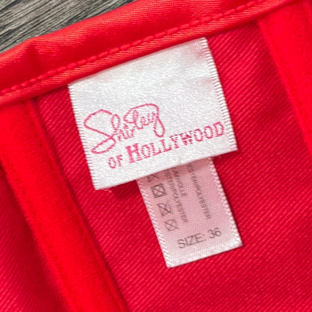 Shirley of Hollywood Red Satin Lace Up Corset Top Size 36 Date Night - Picture 4 of 5